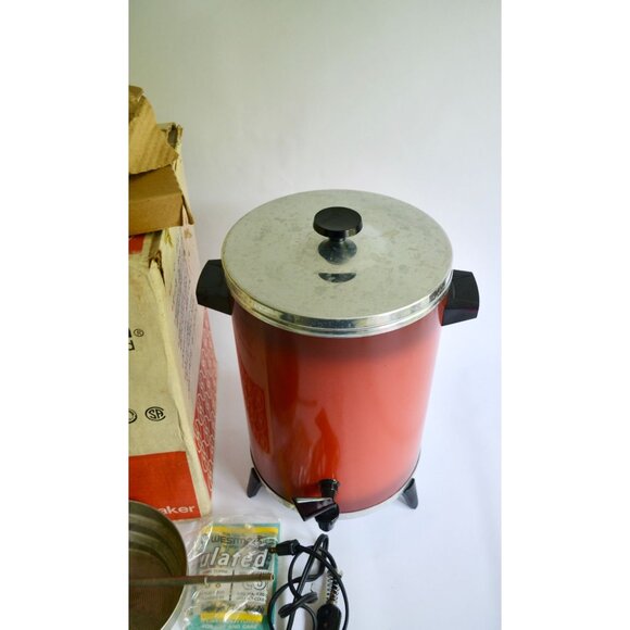 Vintage Westmark West Bend Coffee Percolator Poppy Red 11835 TESTED & WORKS! - Picture 5 of 10